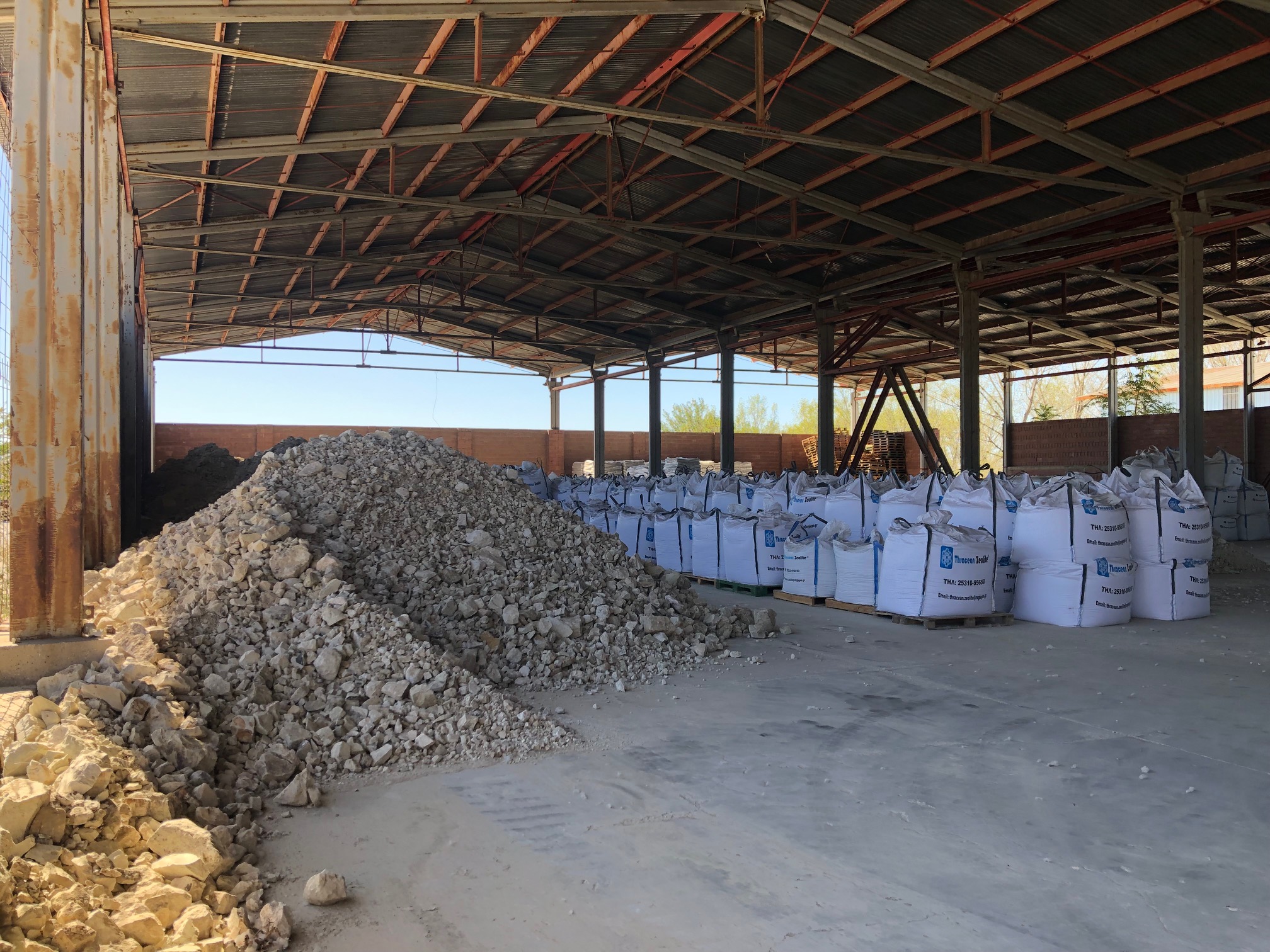 Crushed zeolite material